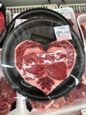 Valentines steak. Well done, butchers.