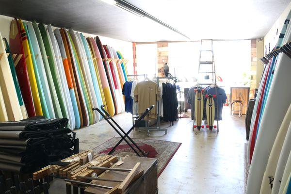 We only carry locally hand shaped surfboards here in our shop.