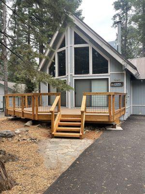 Front deck and stone landing