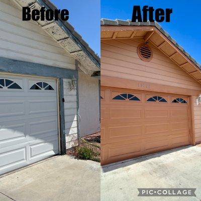 Before and after of the garage.