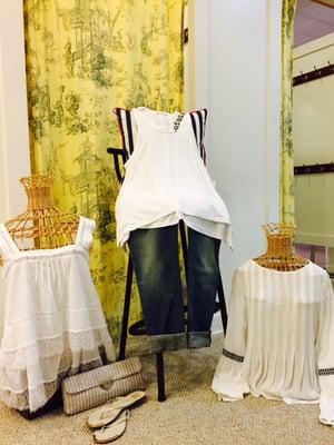 White for summer with jeans and woven accessories and you are set ...ALL AT CAJOLI BOUTIQUE