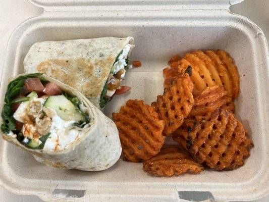 G.O.A.T. Wrap/Sweet potato fries  yummy