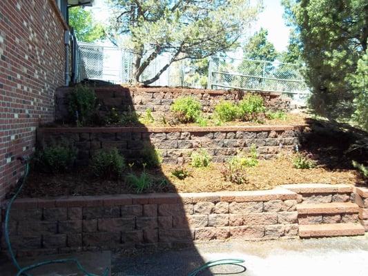 three tier retaining wall in surrey ridge