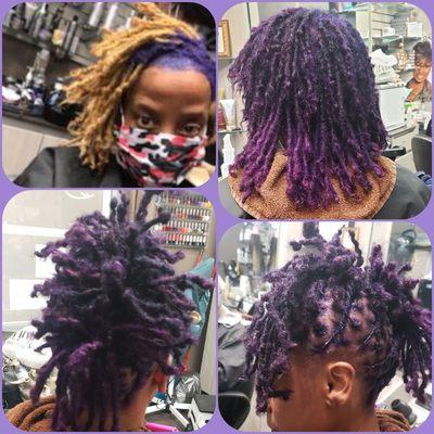 Locs color and style befor and after