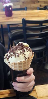 Peanut butter ice cream cone