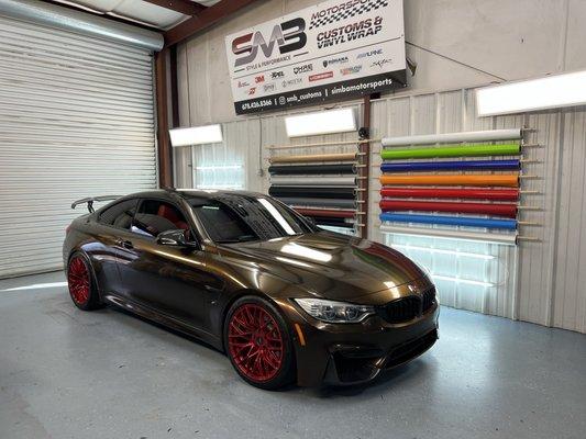 BMW M4 is finished in KPMF film with a fresh ceramic coat, and powder coated wheels.