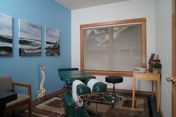 Our updated Chiropractic treatment room