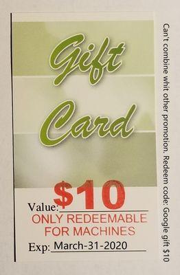 Gift card good through to Mar 31 2020.