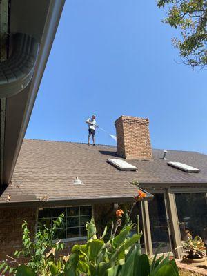 Roof washing