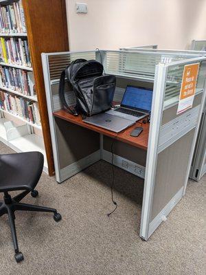 One of the work carrels in the Beaufort Public Library