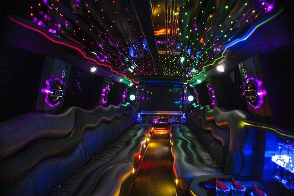 Interior of our 18 Passenger Cadillac Escalade Ultra Stretch Limousine