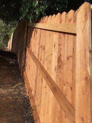 New hillside fence