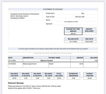 Fraudulent bill - I cancelled my appointment yet they still billed me.