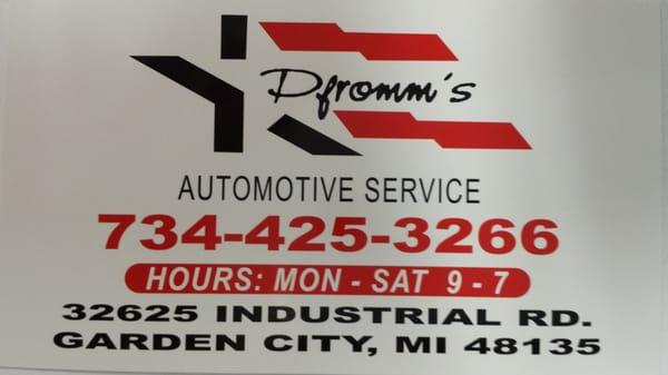 Pfromm's Automotive Service