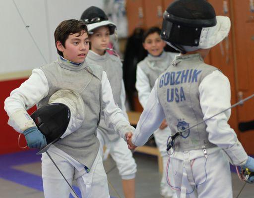 During a class at the United Fencing Academy