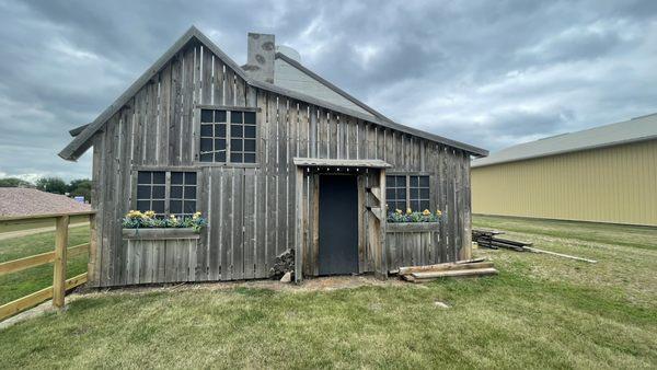 Replica facade of the original house