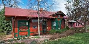 The original depot served as the train station for the Atchison Topeka and Santa Fe railroad.