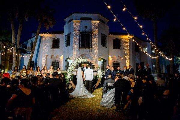 Winter evening ceremony at the McNay Art Museum, San Antonio, Texas