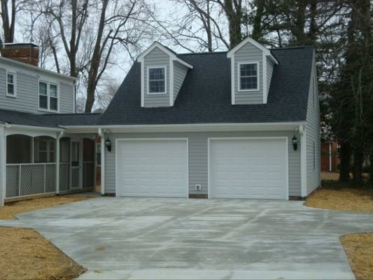 new garage construction project in Burlington, NC