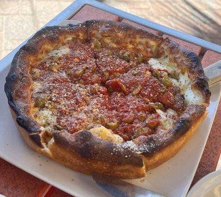 Chicago style deep dish pizza