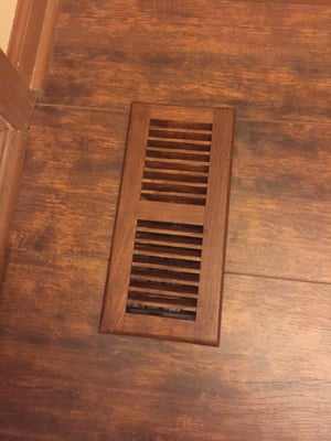 Took the time to stain the new registers to be as close to our floors as possible.