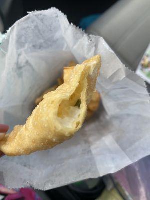 Krab Rangoon (filling visible)