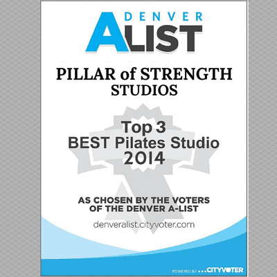 Pillar of Strength was proud to be chosen as one of the Top 3 in Alist's BEST Pilates Studio contest in 2014!