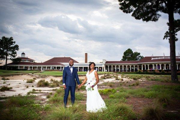 Wedding couple at Pinehurst Resort