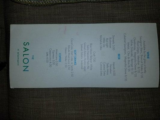 Menu continued