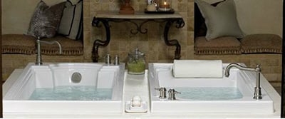 His and hers jetted bathtub; no piping