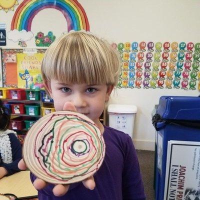 Our students learned about tree rings on Tu B'Shvat, the Jewish Festival of the Trees.