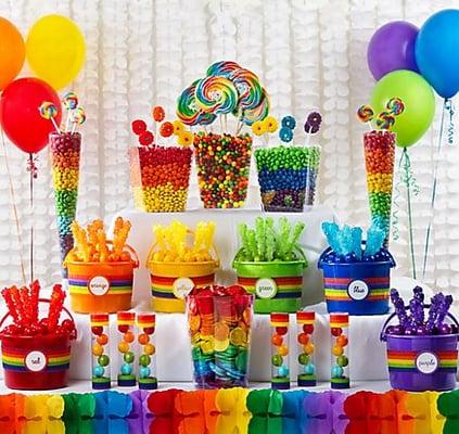 Rainbow Themed Candy Buffet