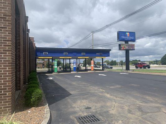 Our Okolona drive thru on the backside of the building facing Outer Loop.