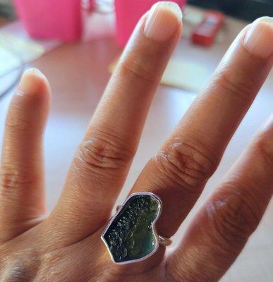 A good friend gave me a moldavite, and Mr. Manley created a ring beyond beatiful.