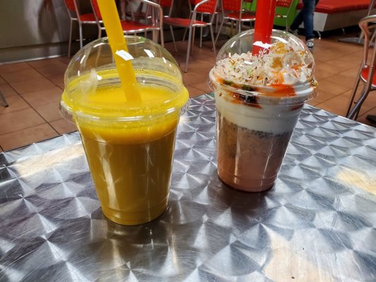 Yummy Mango Lassi and Strawberry Falooda