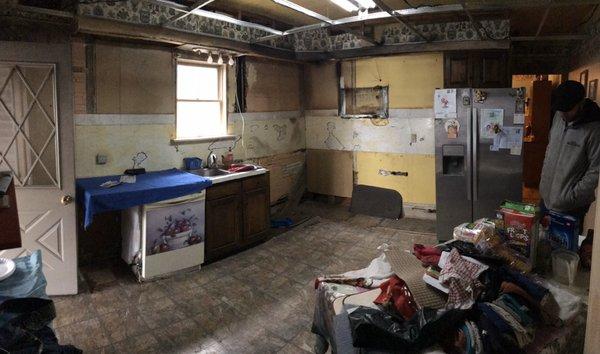 Fire damaged kitchen in Palmerton Pa before Just Service Pro arrived!