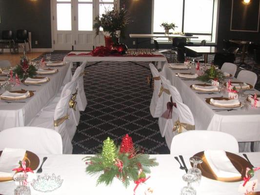 Christmas Parties?  Of course.  Our event room Sac on Sixth is perfect for a family or small business celebration. Reserve early!!!