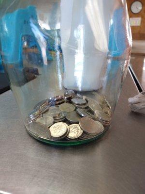 7.00$ in dimes and nickles to dry my laundry but the lady would not help me with quarters or let me use the restroom.