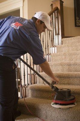 We can even clean the carpet on your stairs