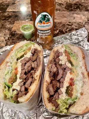 Torta de bistec (steak sandwich)