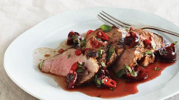 Pork Tenderloin w/ Cherry Cognac Sauce