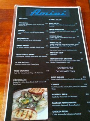 Amici menu