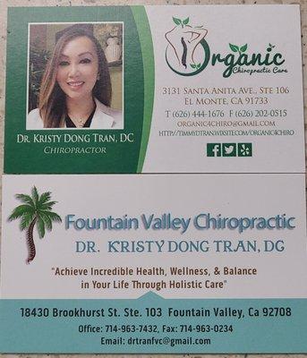 Come visit Dr. Tran 2nd location in Fountain Valley at Fountain Valley Chiropractic.