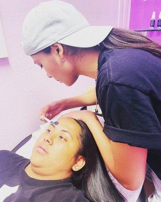 Eye brow waxing