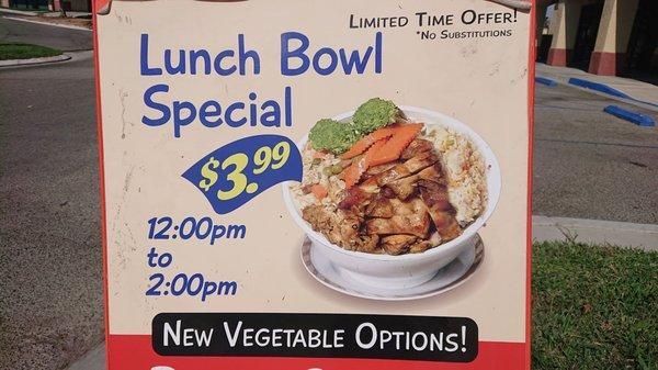 Daily Lunch Bowl Special