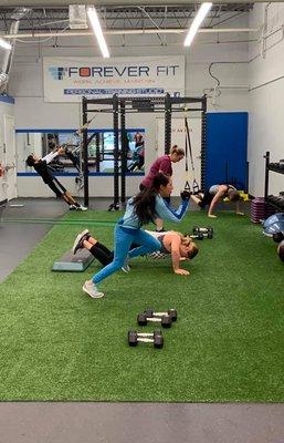 Some of the action inside Karina Cross Fitness