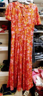 Thrilled to find this 70's floral maxi with fluttering arms. Think it was $3