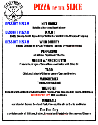 Our full menu.... sometimes varies due to availability of ingredients