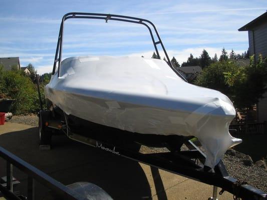 Wrapped Boat for Storage