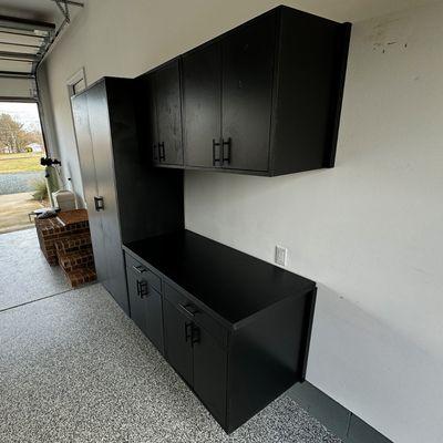 Custom cabinets for garage organization